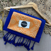 Royal Blue Handloom Cotton Saree With Bandhej Print Blouse